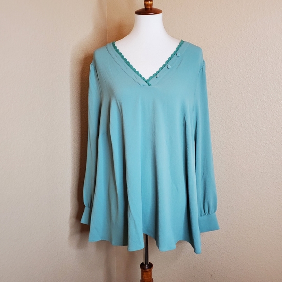 Modcloth Romantic Planning Long Sleeve Top - Picture 3 of 9